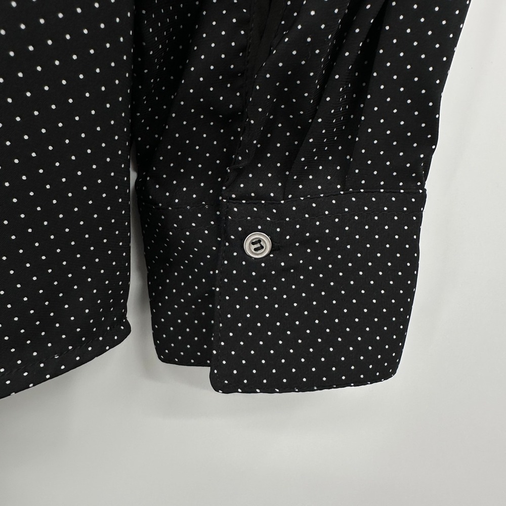 Faith‎ & Zoe Tunic Top Shirt 3X Stretch Button Up Dark Academia Polka Dot New - Picture 6 of 12